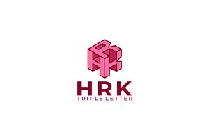 triple letter hrk vector template