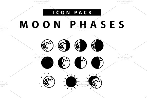 Moon Phases Icon Set