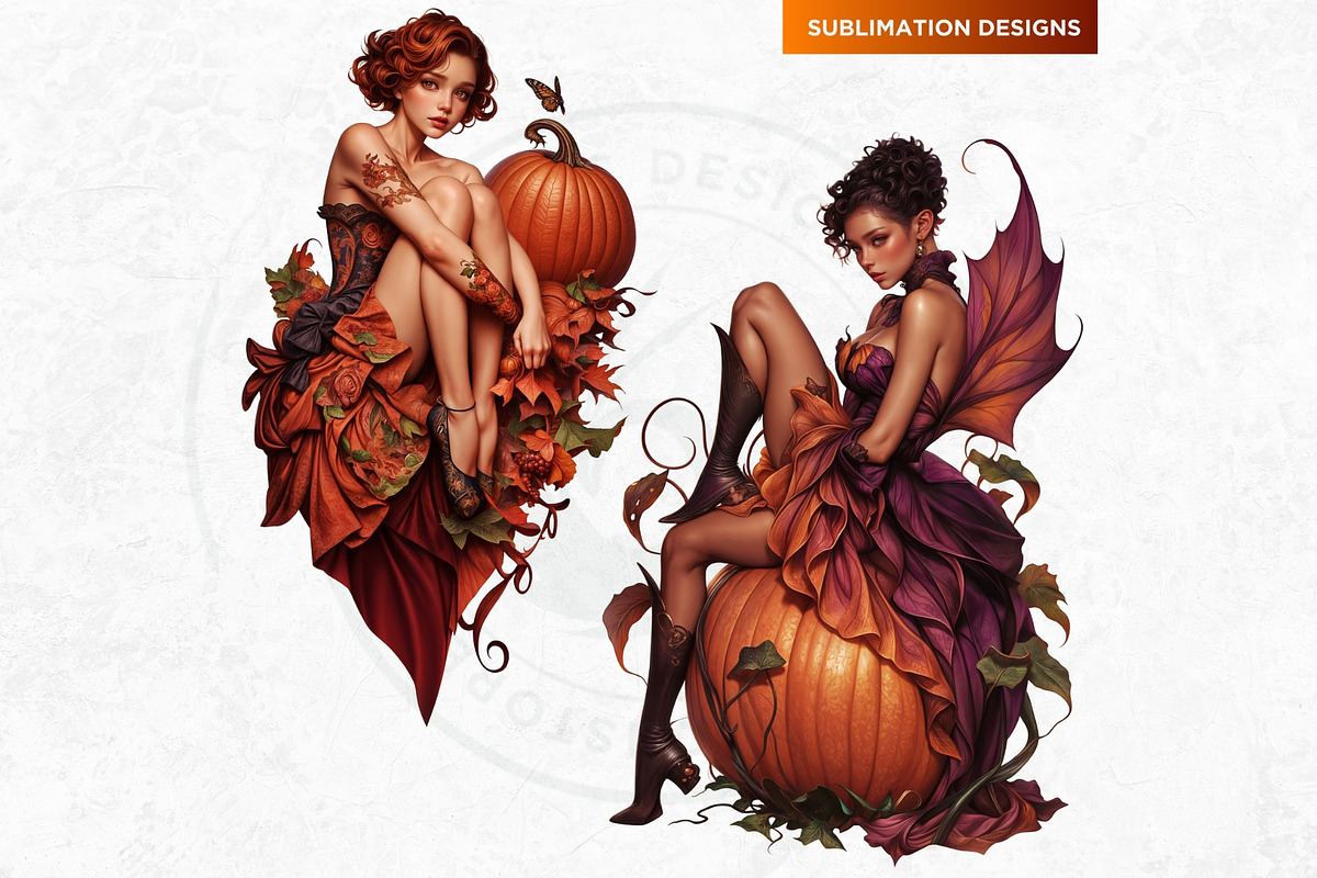 Pumpkin Queen Halloween clipart set, an Illustration by ThatsDesignArt (Photo 6 of 10)