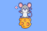 Cute Mouse Eating Cheese Moon, an Animal Illustration by Catalyst Labs (Thumbnail 1 of 3)