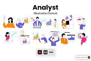 Analyst Illustration Element, an Object Graphic by SLAB! Design