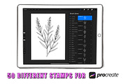 50 Lavender Procreate Stamps Brushes, a Brush Add-On by Procreate Sale (Thumbnail 2 of 6)
