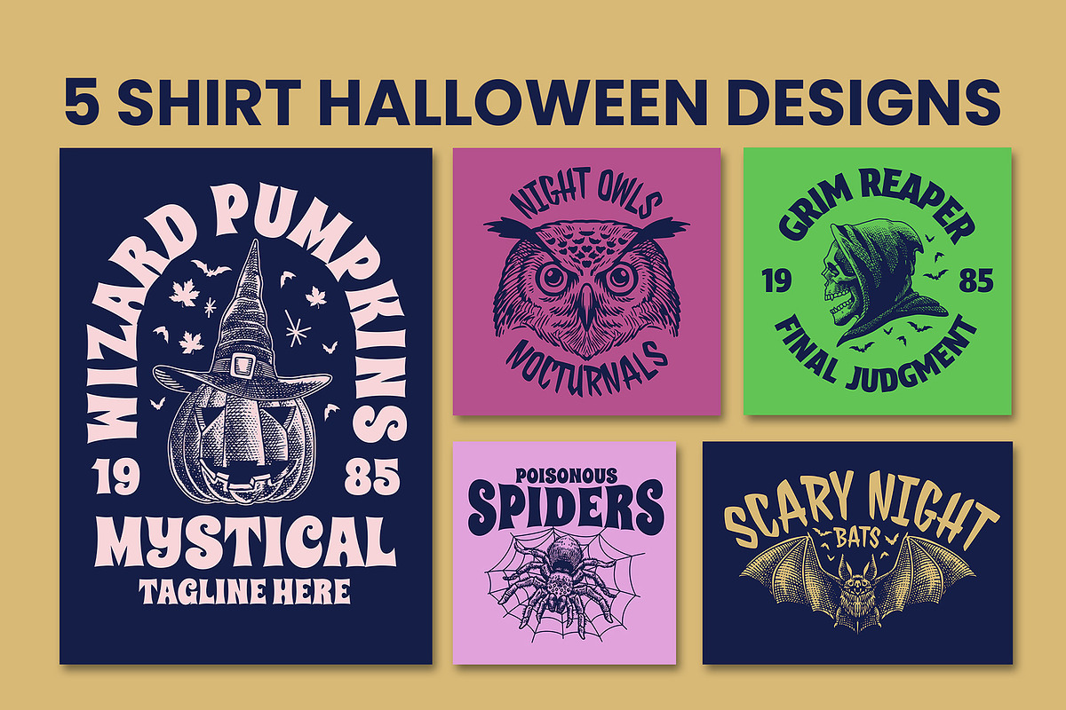 Halloween Illustration Design Set, a Seasonal Illustration by bazzier_graphik (Photo 5 of 10)