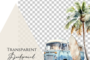 Retro surf clipart, wave border, a Decorative Illustration by Invite to Clipart (Thumbnail 4 of 4)