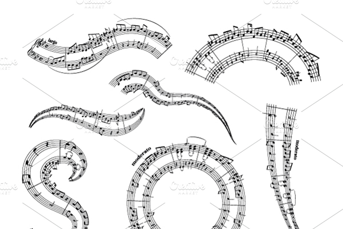 Musical notes on stave, an Object Graphic by BestPics