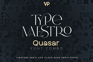SALE! Type Maestro + Quasar font duo, a Serif Font by VP Fonts