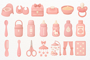 Newborn Baby Girl Nursery Clipart, an Object Illustration by SugarCloudStudioArt (Thumbnail 2 of 7)