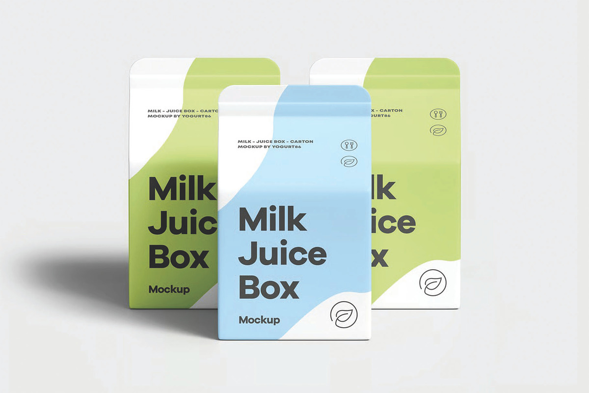 Milk Juice Box Mockup, a Packaging Mockup by DesignRushMarket (Photo 6 of 14)