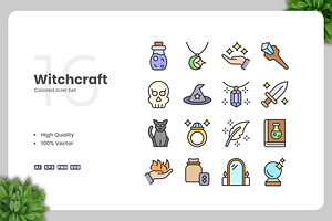 Witchcraft Colored Icons, an Icon by Upnowgraphic