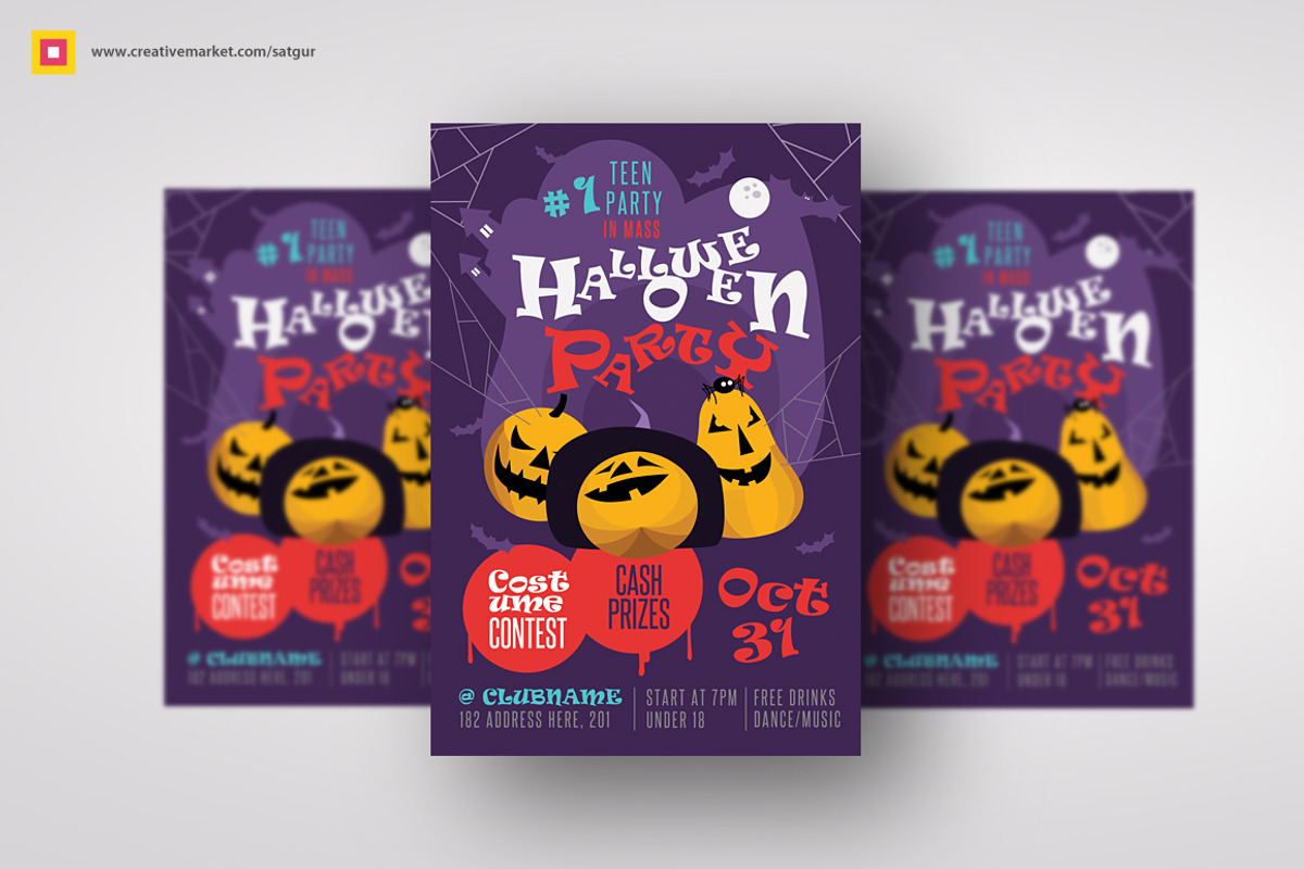 Halloween Flyer vol2, a Flyer Template by Satgur Graphic Design (Photo 2 of 5)
