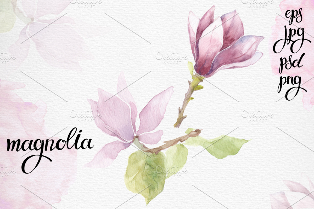 Spring flowers. Watercolor set., an Illustration by maritime_m (Photo 3 of 7)