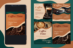 Coffee Shop Social Media Set, a Templates & Theme by studiogstock