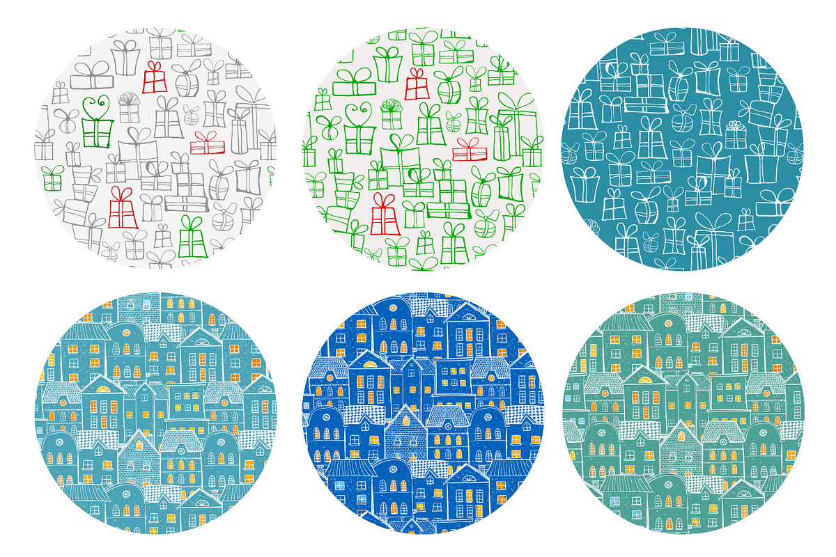 Winter holidays seamless patterns, a Pattern Graphic by Elina_Li (Photo 3 of 6)