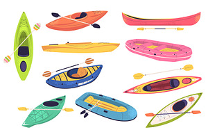 Kayak boats. Different boats, a Sport Illustration by Stock-Smart-Start