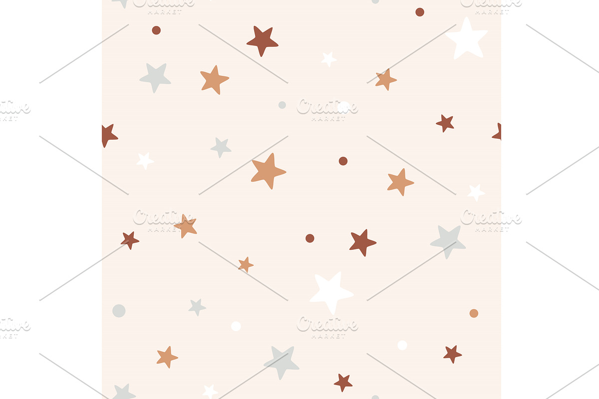 Cute gender neutral star seamless, an Illustration by Toltemara