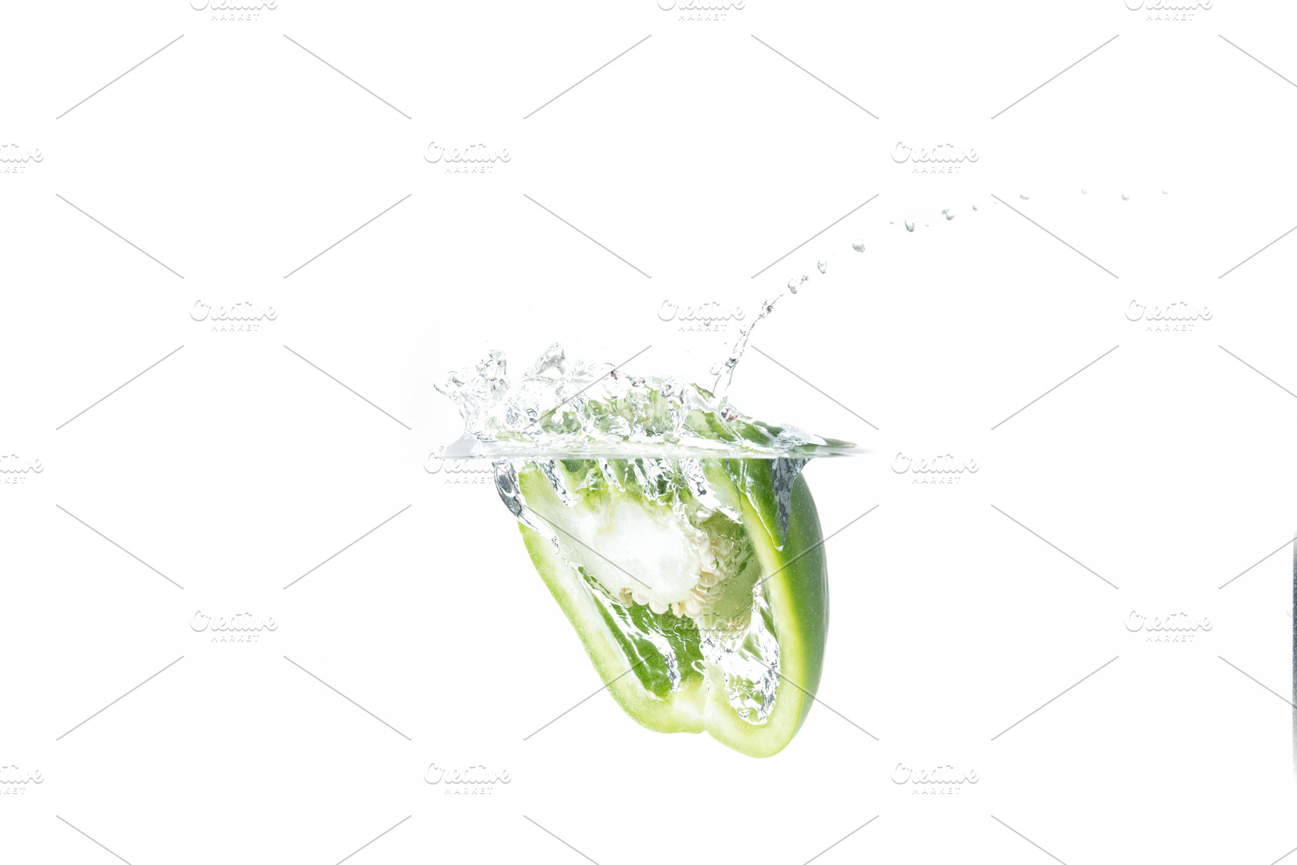 Red yellow and green peppers halves, a Food & Drink Photo by MadPhotos