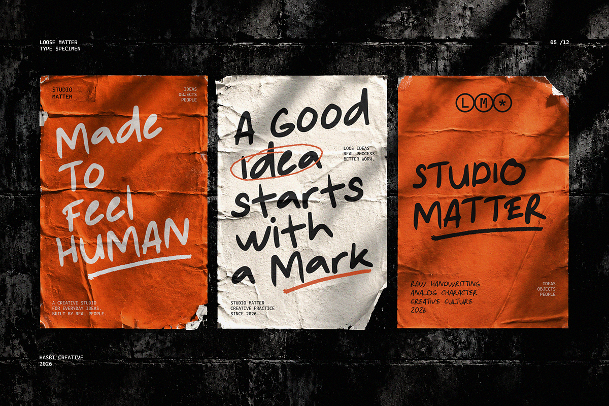 Loose Matter - Handwritten Font, a Handwritten Font by Hasbi Creative (Photo 5 of 12)