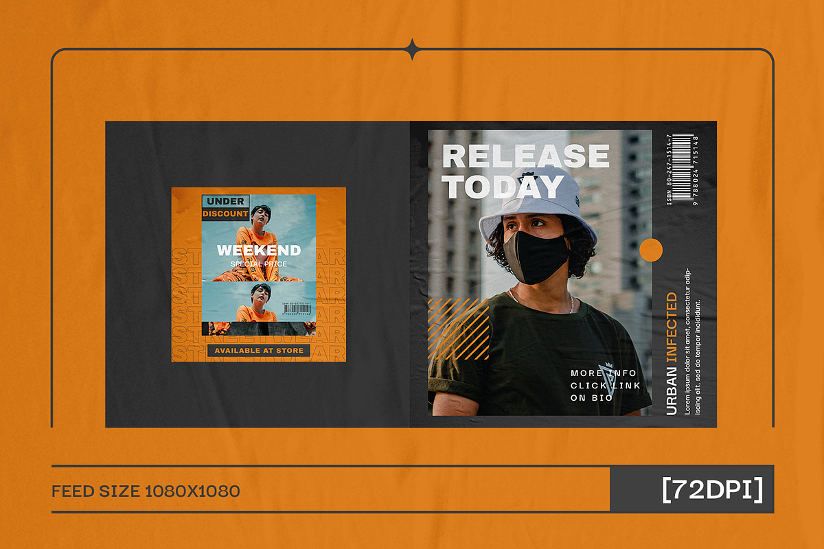 Fected Urban Instagram Template, a Social Media Template by Creatchees.std (Photo 2 of 5)