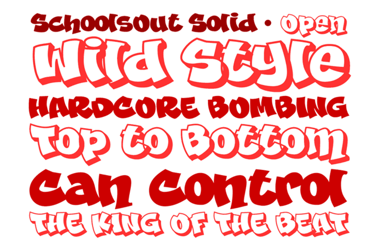 Schools Out - bold graffiti font preview 2