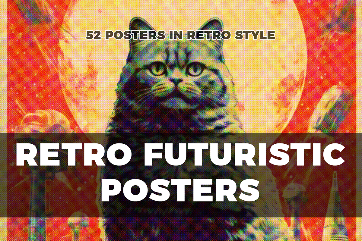 Retro Futuristic Posters, a Decorative Illustration by Fox's Monday (Photo 1 of 7)