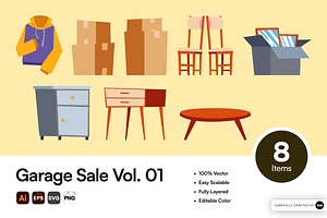 Garage Sale Illustration Pack Vol. 1, an Object Graphic by SLAB! Design