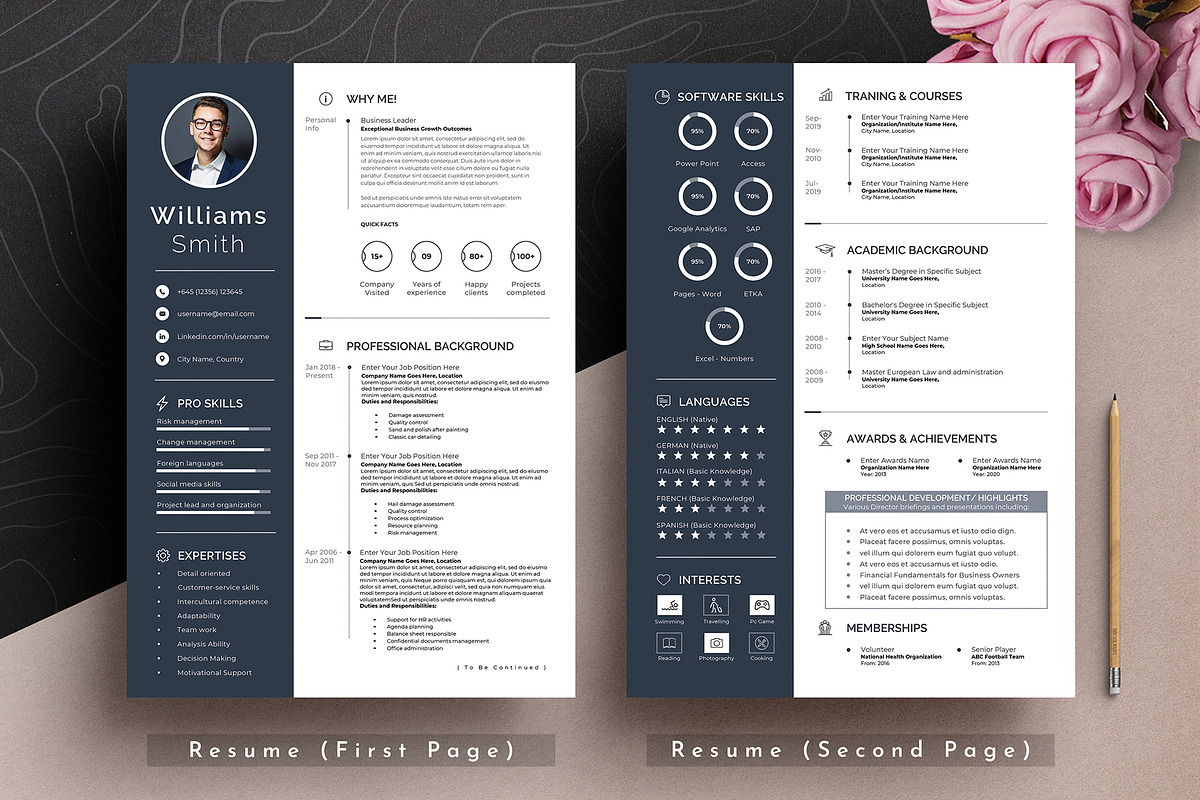 Resume Cv Template Word Apple Pages, a Resume Template by Tbunny (Photo 3 of 9)