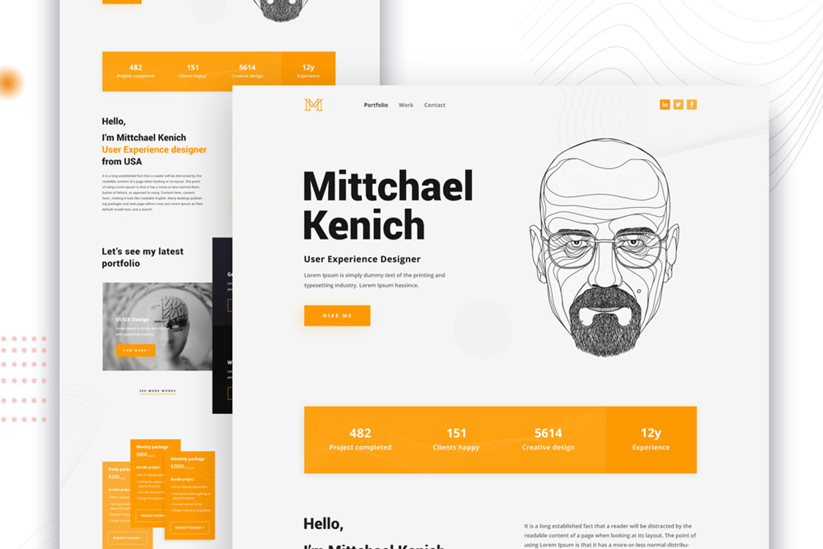 Personal Portfolio Template, a Landing Page Template by Sujun Baidyaa (Photo 3 of 3)