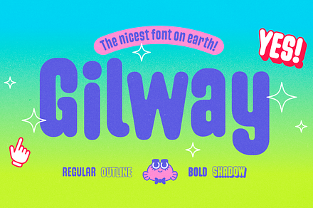 Gilway, a Font by Art Grootfontein