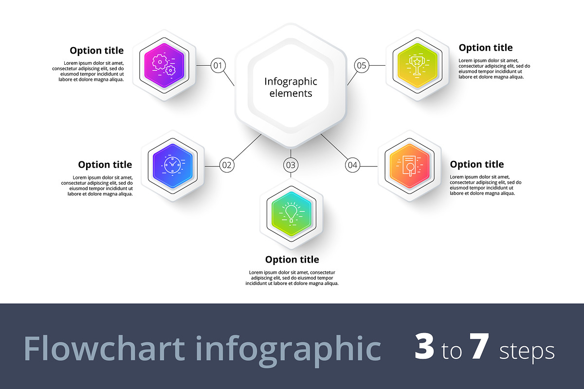 3-to-7 Step Infographics, a Templates & Theme by Grafvish (Photo 1 of 2)