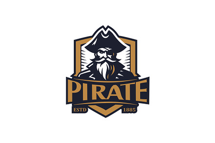 lustrate a emblem-style pirate ship