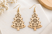 Christmas Tree Earrings Laser Cut, an Object Graphic by Canvas Craft (Thumbnail 2 of 3)