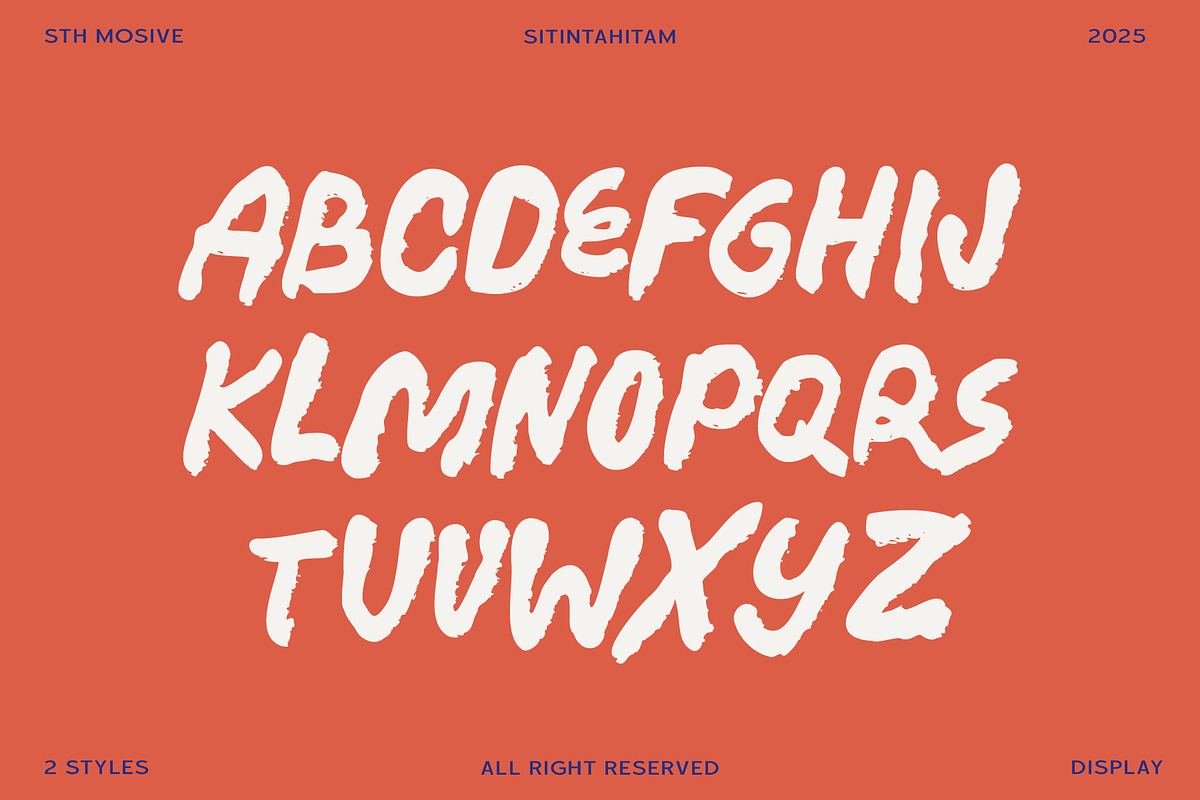 Mosive Quirky Display Typeface, a Handwritten Font by Sitintahitam (Photo 3 of 9)