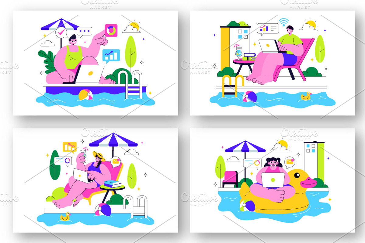 10 Work from Swimming Pool, a Person Illustration by denayunebgt (Photo 3 of 4)