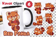 Kawaii Red Panda. T-Shirt, PNG, SVG., an Animal Illustration by KENO Mascots (Thumbnail 2 of 8)