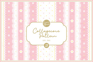 Cottagecore Pattern 18 Kawaii Flower