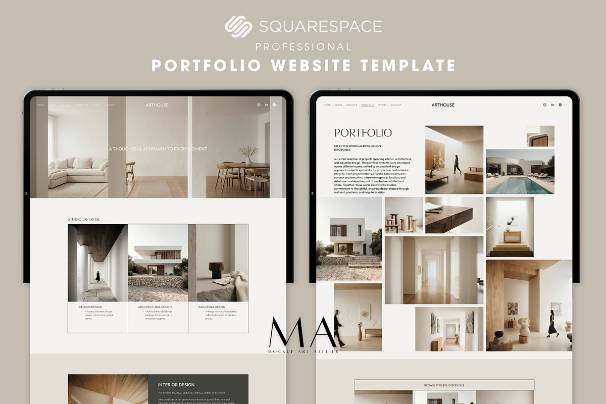 Squarespace Portfolio Template, a Squarespace Template by Mockup Art Atelier (Photo 3 of 10)
