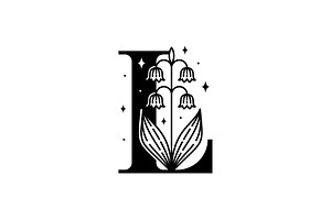 Letter L Lily of the Valley Logo, a Branding & Logo Template by Buqancreative