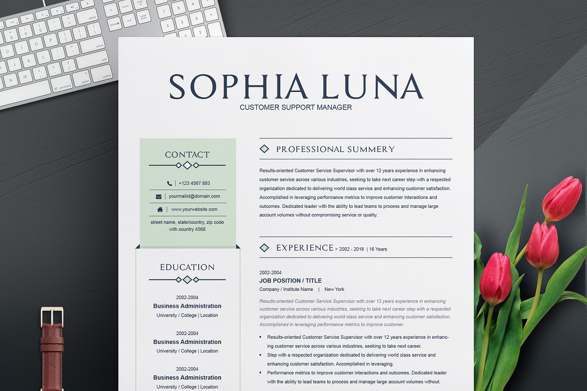 Clean Resume Template MS Word, a Resume Template by ResumeInventor (Photo 1 of 7)