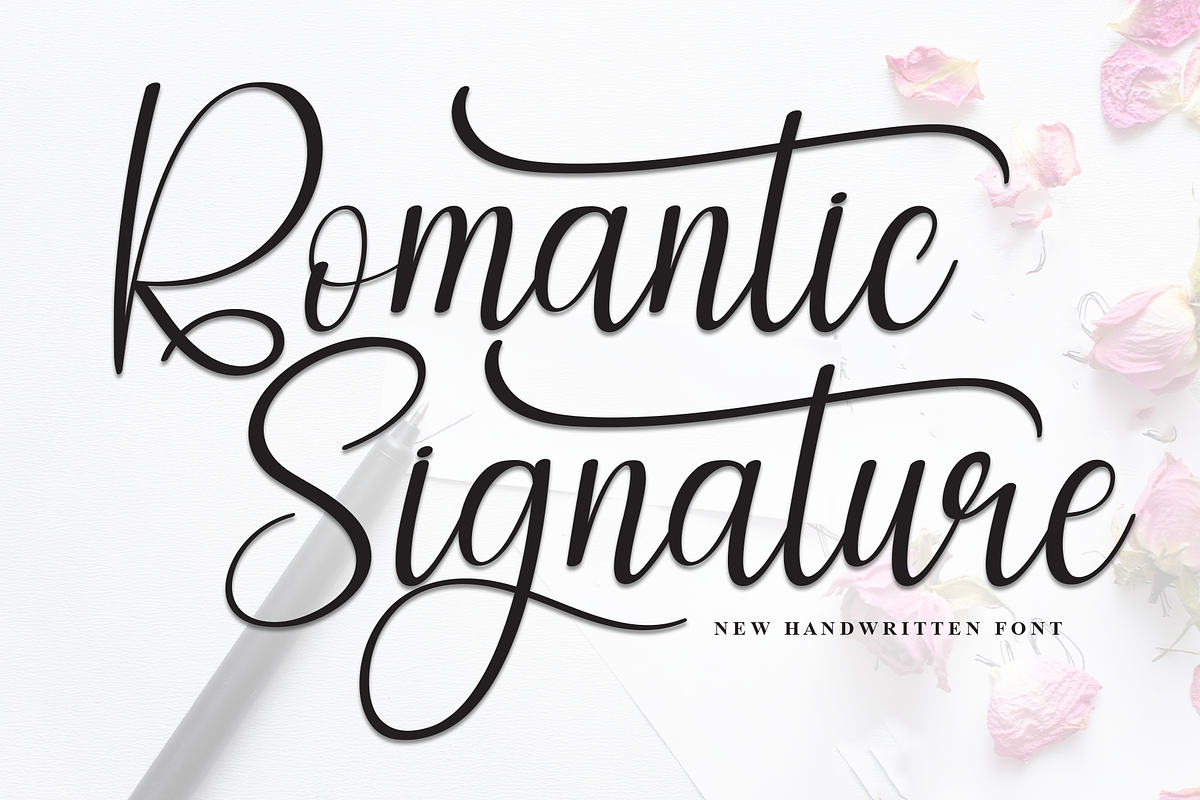 Romantic Signature | Script Font, a Handwritten Font by Scratchones (Photo 1 of 9)
