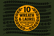 Wreath & Laurel Pattern Brushes Pack, a Brush Add-On by MightySHORT (Thumbnail 1 of 3)