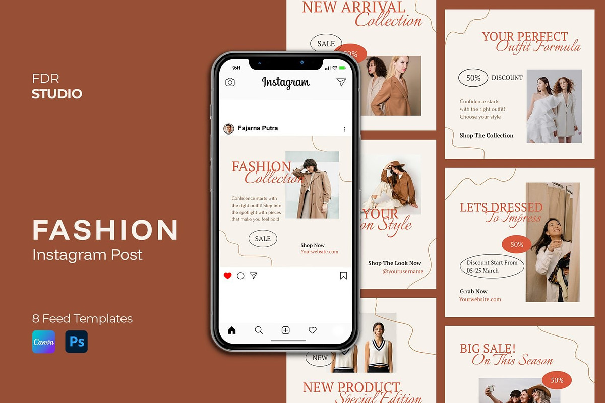 Fashion Instagram Post Template, a Social Media Template by FDR Studio (Photo 1 of 4)
