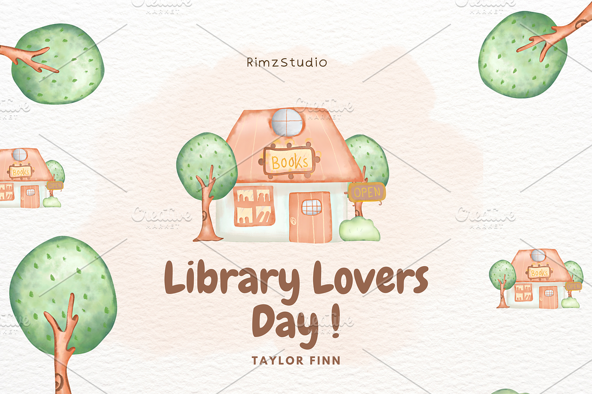 Watercolor Countryside Homes, Trees, an Education Illustration by RimzStudio (Photo 2 of 4)