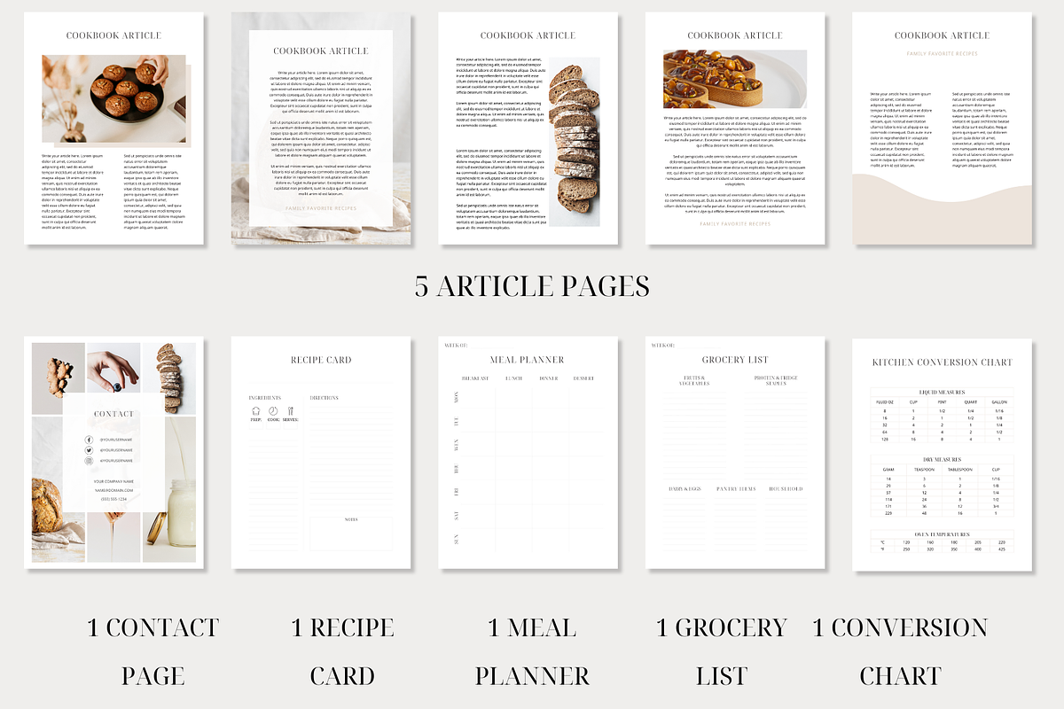 100 Page Cookbook Template CANVA, a Templates & Theme by OrganizationOasisRo (Photo 6 of 10)
