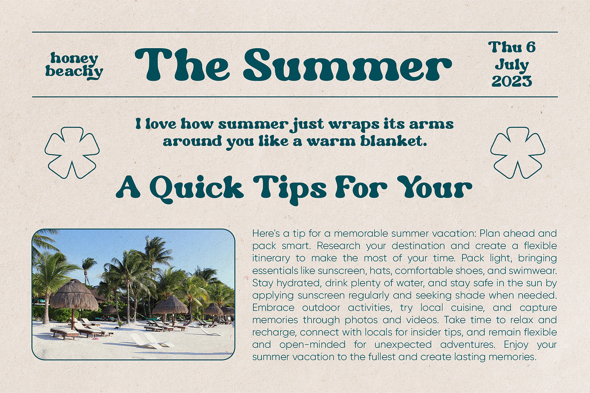 Honey Beachy - Poster & Banner Font, a Serif Font by Sohel Studio (Photo 7 of 12)