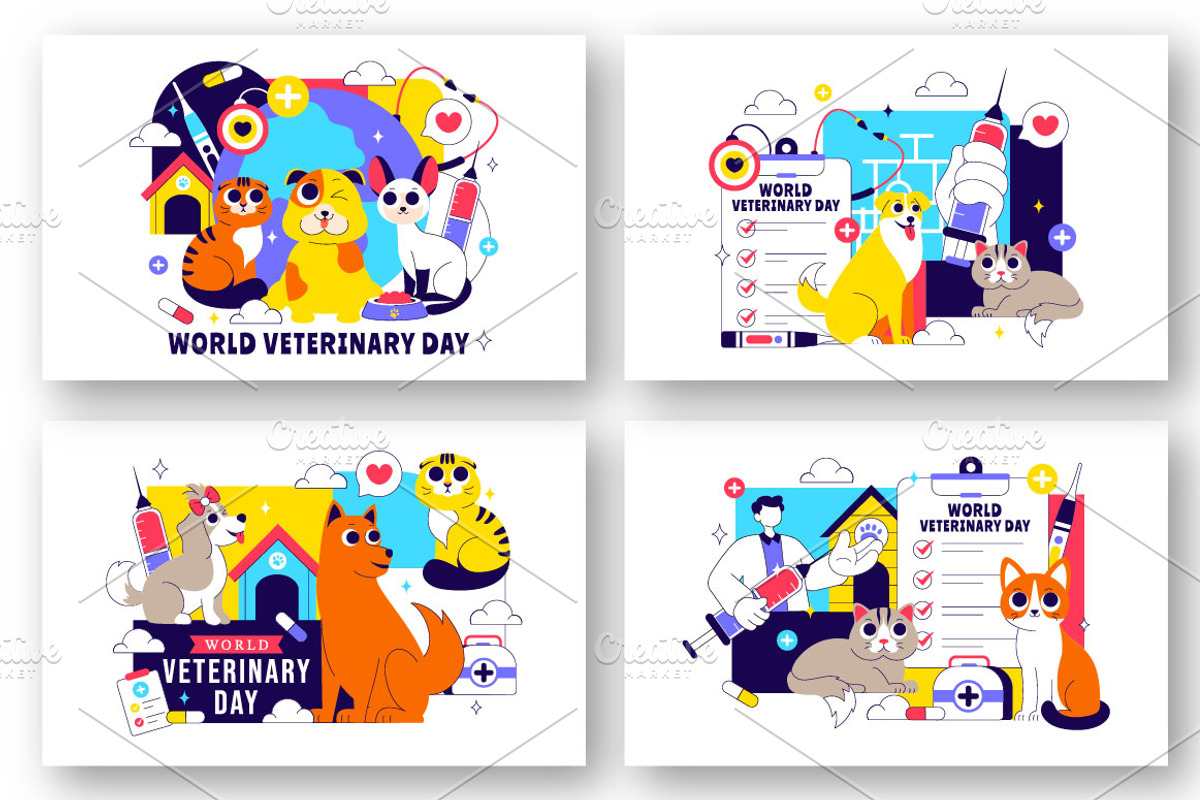 10 World Veterinary Day Illustration, an Animal Illustration by denayunebgt (Photo 3 of 4)