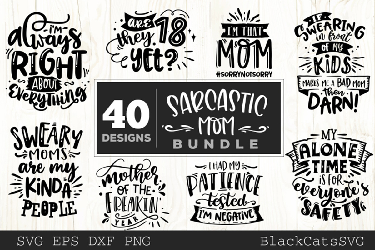 Funny mom SVG bundle 40 designs, an Illustration by BlackCatsMedia (Photo 4 of 5)