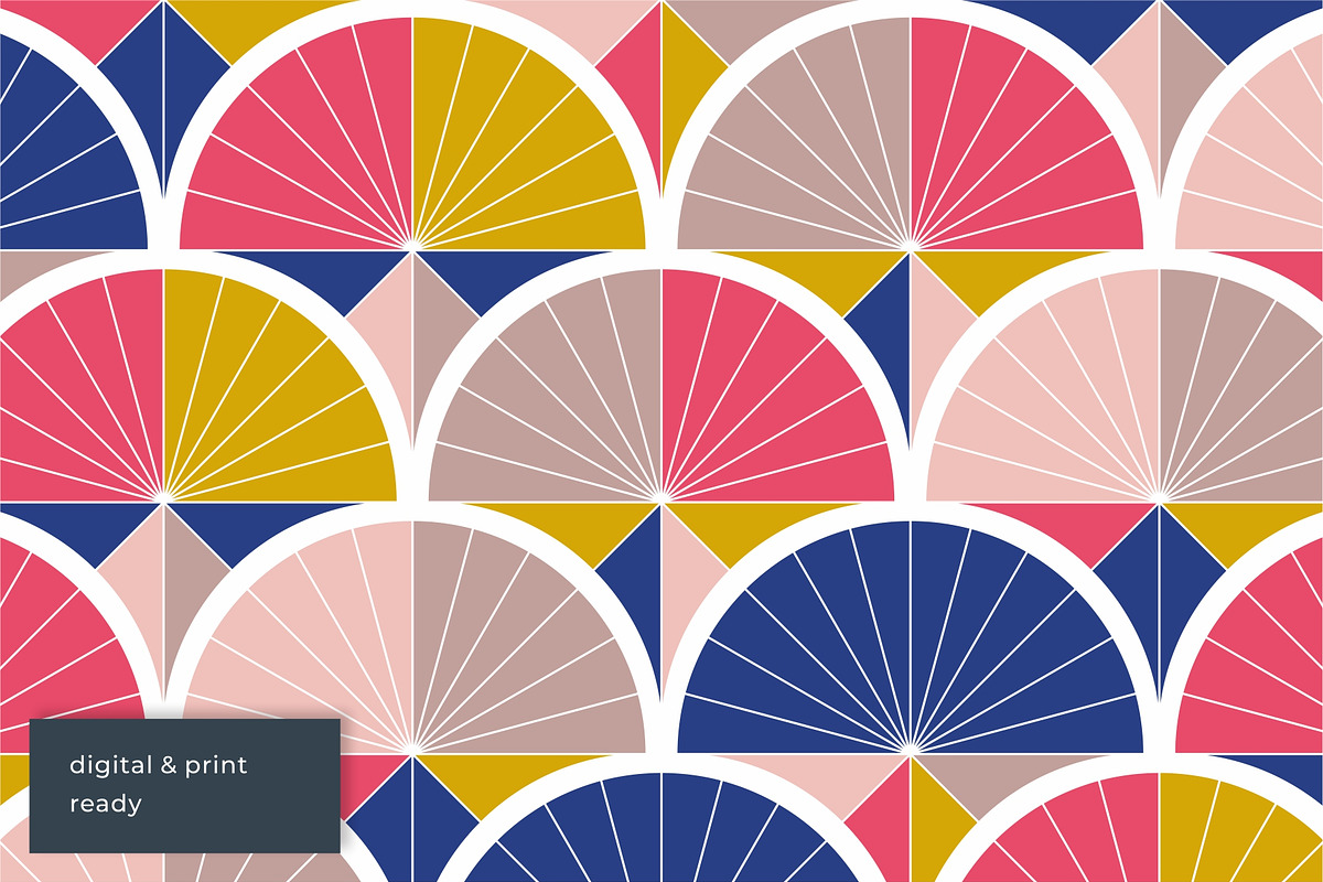 Retro Fish Scale Seamless Patterns, a Pattern Graphic by Firowerk (Photo 6 of 8)