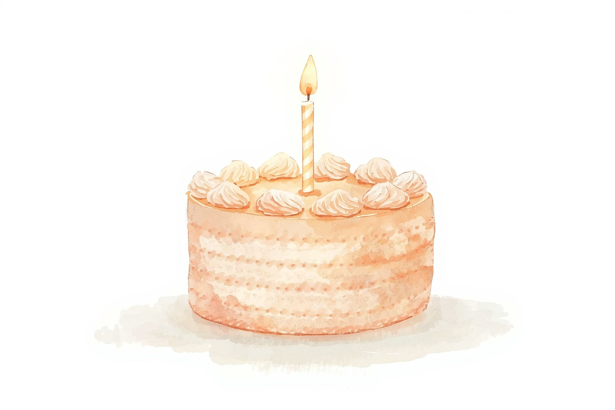watercolor birthday watercolor birth, an Illustration by Creativeshirt (Photo 2 of 16)