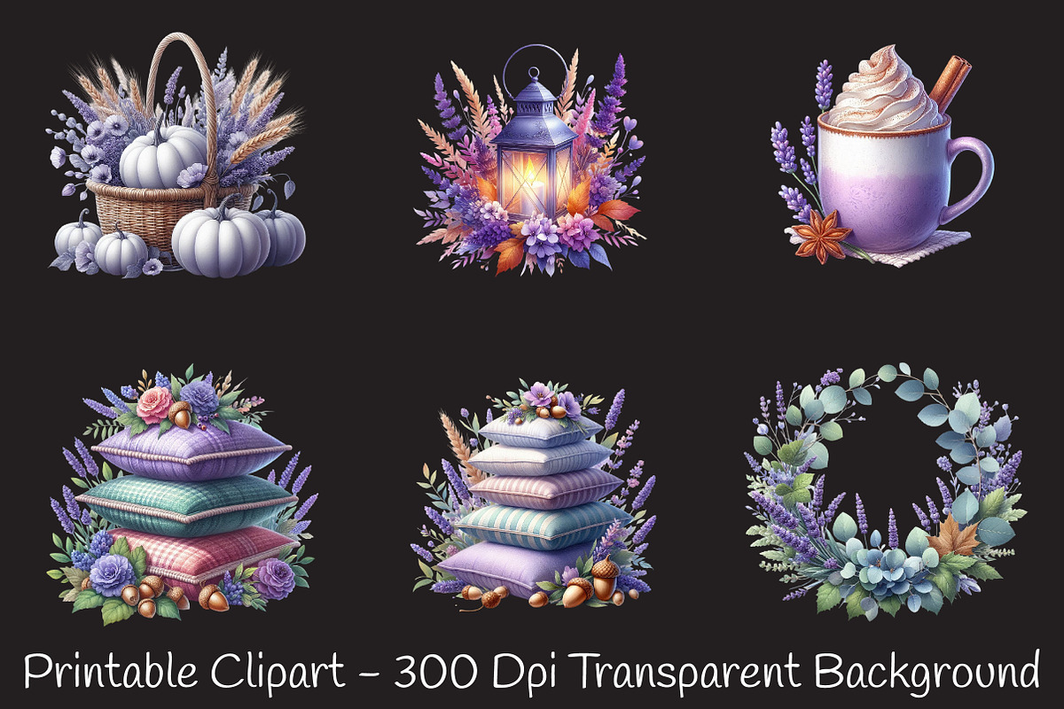 Lavender Fall Clipart, an Illustration by RobertsArt (Photo 3 of 7)