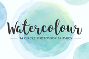 Watercolor Circle Photoshop Brushes, a Brush Add-On by Little Bean (Thumbnail 1 of 7)